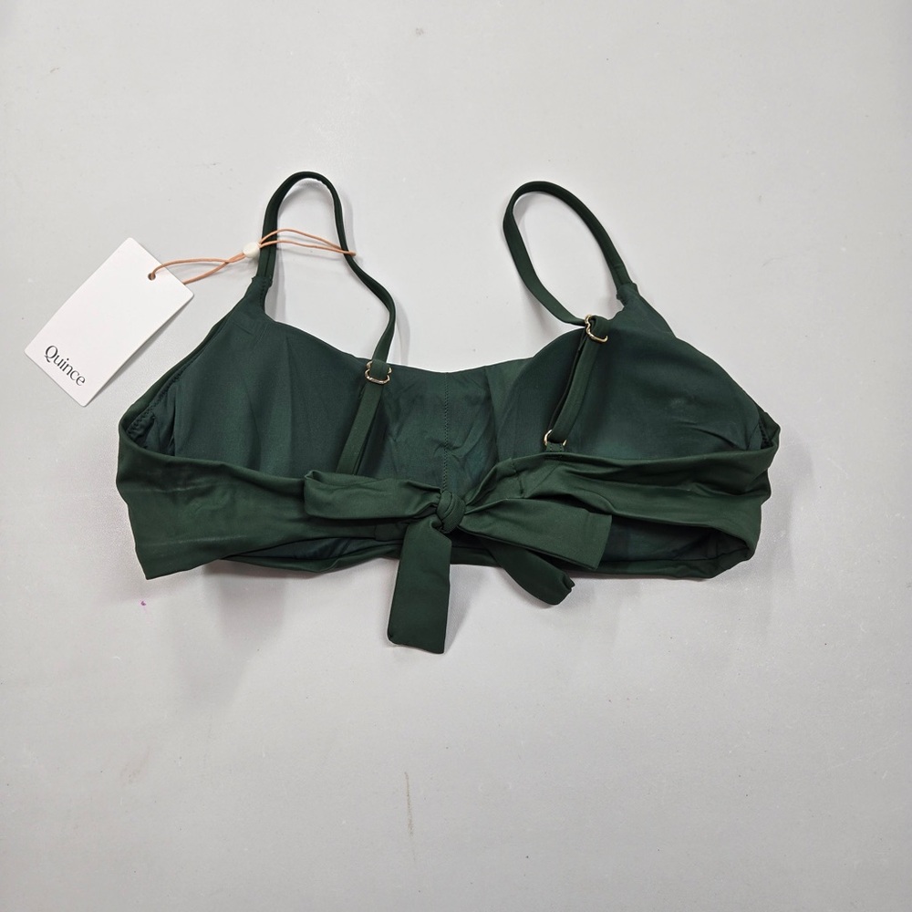 NWT QUINCE Italian Scoop Neck Bikini Top Women’s Medium Palm 6629 - Picture 6 of 12